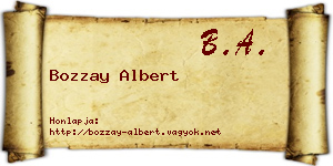 Bozzay Albert névjegykártya