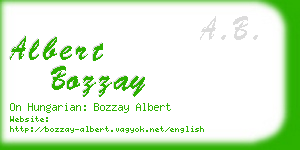 albert bozzay business card